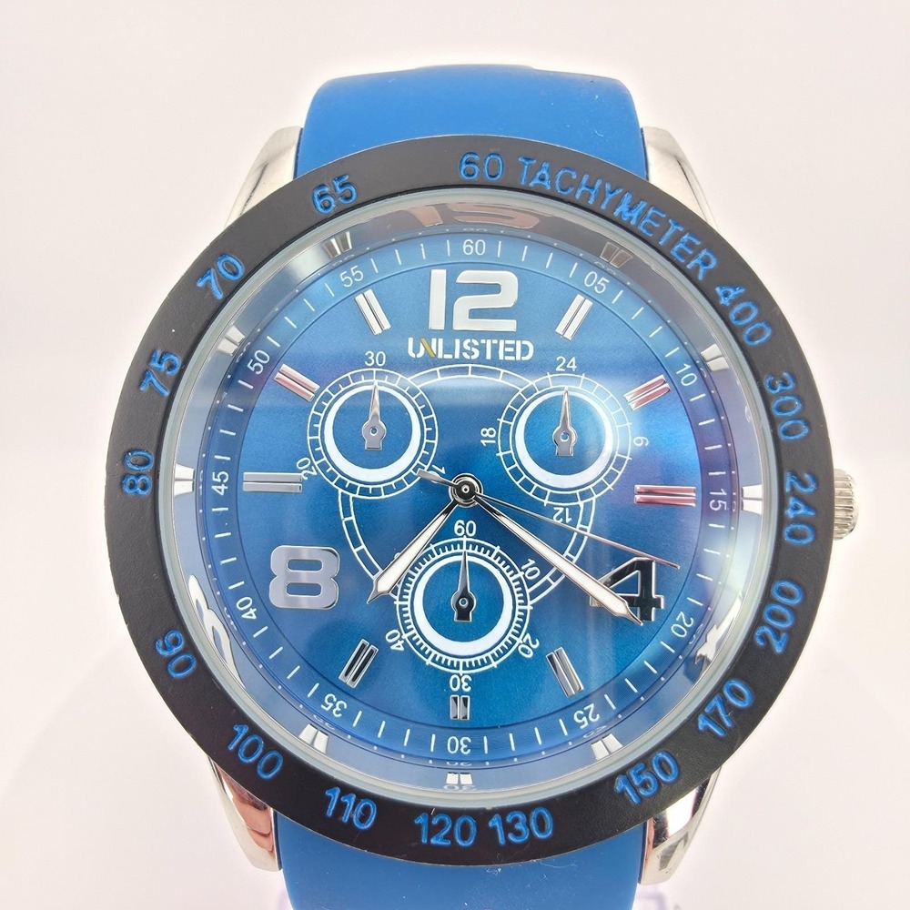 KENNETH COLE UNLISTED 'City Streets' Watch Men's Blue Tachymeter Bezel 9+"